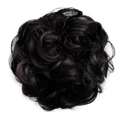 Abbildung von CAISHA Haarteil Haargummi Hochsteckfrisuren Brautfrisuren Voluminös Gelockt Unordentlich Dutt Kunstfaser DM15cm Schwarz Dunkelrot Mix G35A