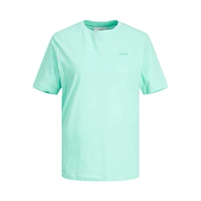 Abbildung von JJXX Women&#039;s JXANNA SS REG Every SMALL Tee NOOS T Shirt, Aruba Blue/Print:Turquoise Logo, M