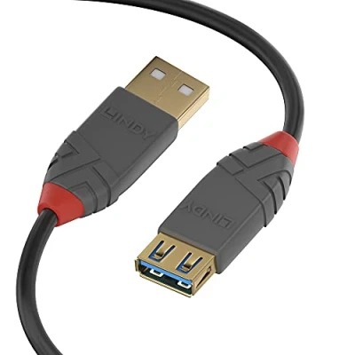 Abbildung von LINDY 36760 0, 5m USB 3.0 Typ A Verlängerungskabel, anthra Line Anthrazit, 0,5 m