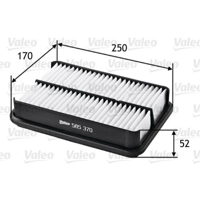 Abbildung von VALEO 585370 Luftfilter 52 170 250 Filtereinsatz MITSUBISHI: ASX Off Road, Lancer 8 Limousine, OUTLANDER 3, PEUGEOT: 4008 Road