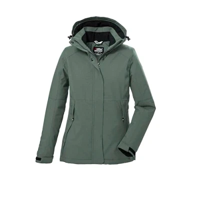Abbildung von killtec Damen Kow 37 Wmn Jckt Funktionsjacke/Outdoorjacke Mit Abzippbarer Kapuze, Grün/grau, 46 EU