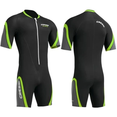 Abbildung von Cressi Playa Man Shorty Wetsuit Kurzer Neoprenanzug 2.5mm aus Hochelastischem für Herren, Schwarz/Blau, S