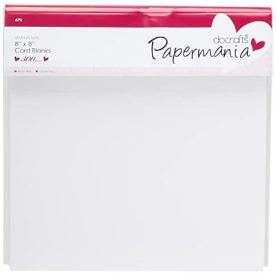 Abbildung von Papermania 20,3 x cm 300 GSM Karten und Umschläge, quadratisch, weiß, 6 Stück