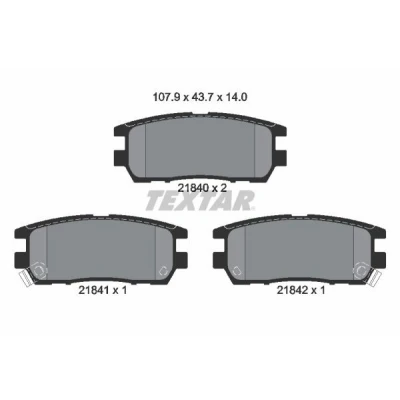Abbildung von TEXTAR 2184002 Bremsbelagsatz mit akustischer Verschleißwarnung MITSUBISHI: PAJERO 2, Delica / Space Gear MPV, 2 Canvas Top