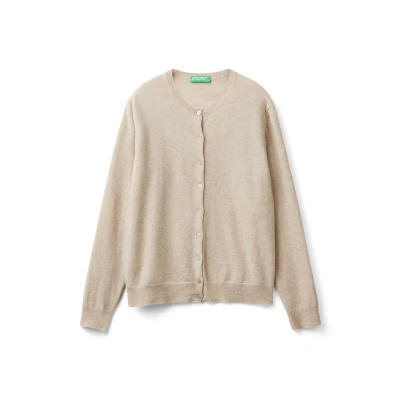 Abbildung von United Colors of Benetton Merino CREW NECK Strickjacke Strickjacke, Damen, Größe: 38, Beige