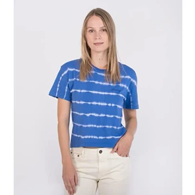 Abbildung von Hurley Damen W Oceancare Palm Stripes Ss Tee T Shirt, Sulphur, S