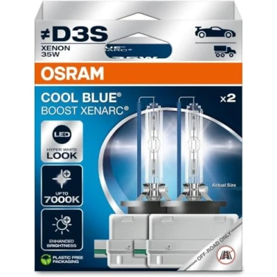 Abbildung von Osram XENARC® Cool Blue Boost, D3S, Xenon Headlight Lamps, 7000K, Hanging folding box (2 lamps), offroad use only