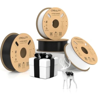 Abbildung von Creality Hyper PETG Filament, Schwarz+Weiß Filament 1.75mm 4KG, 3D Drucker Maßgenauigkeit +/ 0.03mm, Druck Materialien für die Meisten