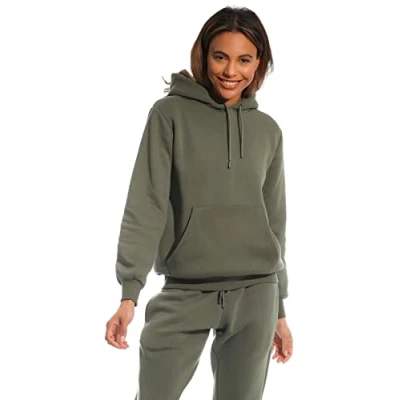 Abbildung von Light &amp; Shade LSLSWT005 Super Soft Touch Loungewear Kapuzen Sweatshirt Oberteil für Damen, Army, XL