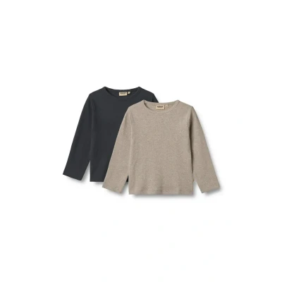 Abbildung von Wheat 2 PACK MILO Langarmshirt für Kinder, Größe: 104, Navy
