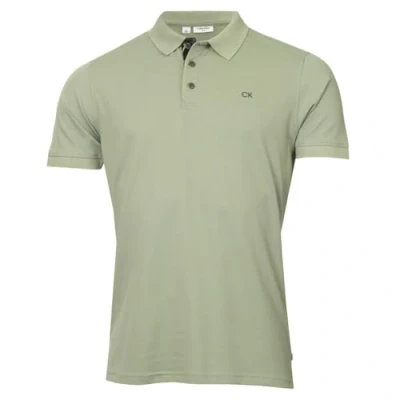 Abbildung von Calvin Klein Herren Campus 3 Knopf Kragen Polo Hemd Salbei Camouflage M