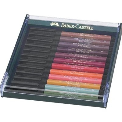 Abbildung von FABER CASTELL 267422 Tuschezeichner Pitt Artist Pen, 12er Packung, Erdfarben