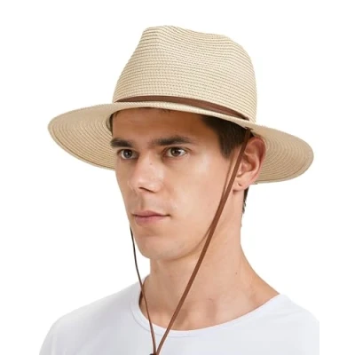 Abbildung von Zylioo M Strohhut Sonnenhut Kleinen Kopf, UV Schutz Stroh Sommerhut Strandhut für Urlaub Herren Damen