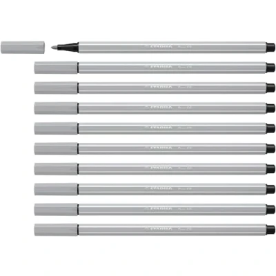 Abbildung von Premium Filzstift STABILO Pen 68 10er Pack hellgrau