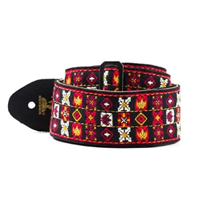 Abbildung von JIM DUNLOP Gitarrengurt Hendrix Woodstock, Nylon, Schwarz und Rot