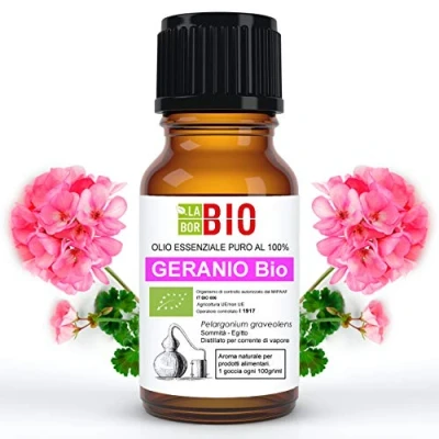 Abbildung von GeranienÖl Bio Ätherisches Öl 100% Reines 10 ml Aromatherapie Kosmetik Therapeutische Laborbio