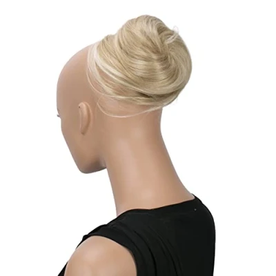 Abbildung von CAISHA Haardutt Eva Haarteil Zopf Haarknoten Hepburn Haargummi Hochsteckfrisuren Kunstfaser DM10cm Hellblond Mix DC8