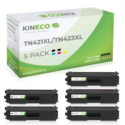 Abbildung von Kineco 5X XL Toner ersetzt TN421 TN423 2X bk 1x CMY Multipack für Brother MFC L8690CDW L8900CDW
