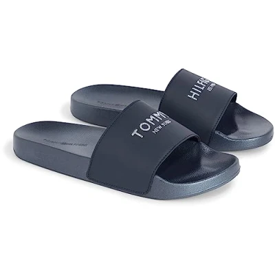 Abbildung von Tommy Hilfiger Glitter POOL Slide Pantolette flach, Damen, Größe: 39, Desert sky Schuhe