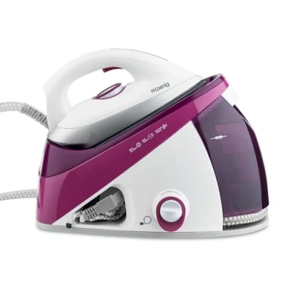 Abbildung von H.Koenig V26 hochdruck Dampfbügelstation / gleichbleibender Dampfausstoß: max 150 g/min Keramik Spezialsohle horizontale und vertikale Dampfstoßfunktion 5,4 bar 1,1 Liter Kapazität violett