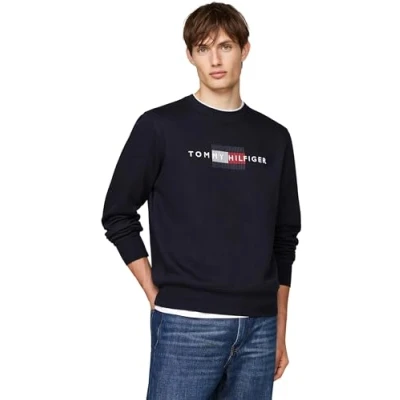 Abbildung von Tommy Hilfiger FLAG Embro Sweatshirt, Herren, Größe: XXL, Desert sky