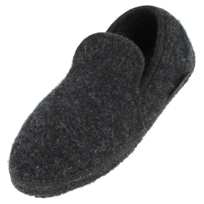 Abbildung von HAFLINGER Loafer Pantoffel Slipper aus Wolle Hausschuh unisex Dunkelgrau (Graphit 77), Gr. 45
