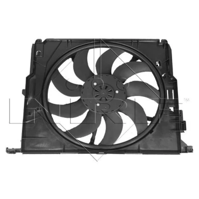 Abbildung von NRF 47739 Lüfter 494 12 850 mit Kühlerlüfterrahmen (Zarge), bürstenloser Motor BMW: 5 Touring