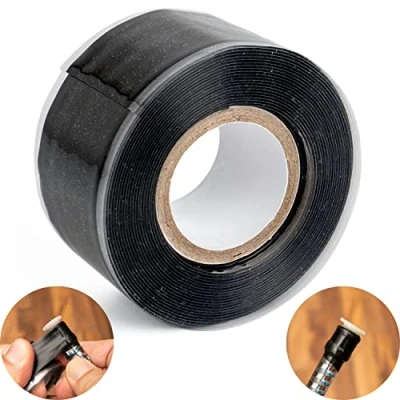 Abbildung von Selbstverschweißendes Silikon Isolier und Dichtungsband, 3 Meter x 25 mm 0.5 LxBxH, Klebeband selbst verschweißend, Universalisolierband Schlauchreparatur, Abdichtungsband, Luft Wasserdicht