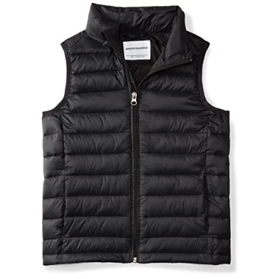 Abbildung von Amazon Essentials Jungen Leichte, Wasserbeständige Pufferweste, Verstaubar, Schwarz, 8 Jahre