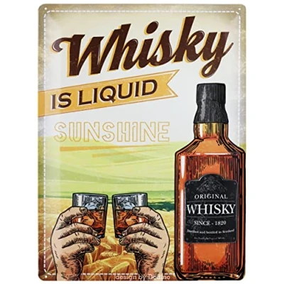 Abbildung von DODINO 30x40cm retro blechschilder, WHISKY, Wandschild, Dekoration, Deko Metallschild Schild für alle Bar Theke oder Pub Besitzer