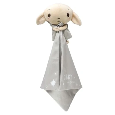 Abbildung von Rainbow Designs Harry Potter Dobby Schmusetuch für Neugeborene samtig weiche graue mit Plüsch Haus Elfe &amp; Stern Details kuscheliger Kuschelbegleiter Babys ab Geburt