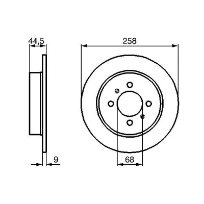 Abbildung von BOSCH 0 986 478 836 Bremsscheibe 258 9 4 100 voll geölt NISSAN: 100NX, Sunny 3, ALMERA 1