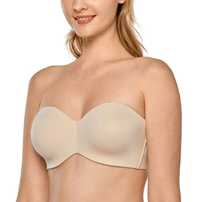 Abbildung von DELIMIRA Damen Minimizer Trägerloser BH mit Bügel ohne Polster Geformte Cups Beige 80F