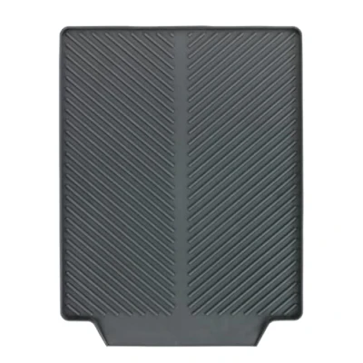 Abbildung von WENKO Abtropfmatte Mod. Linea, Spülbeckenmatte für Geschirr mit geneigter Fläche optimalen Wasserablauf, aus robustem Kunststoff, 40 x 3 30 cm, Grau
