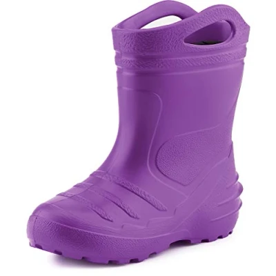Abbildung von Ladeheid Gummistiefel Kinder federleichte Eva Regenstiefel für Mädchen und Jungen Thermo gefüttert KL051 (Violett, 29 EU)