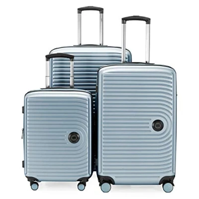 Abbildung von HAUPTSTADTKOFFER Mitte 3er Kofferset Handgepäckskoffer 55 cm, mittelgroßer Koffer 68 cm + großer Reisekoffer 77 Hartschale ABS, TSA, Pool blue
