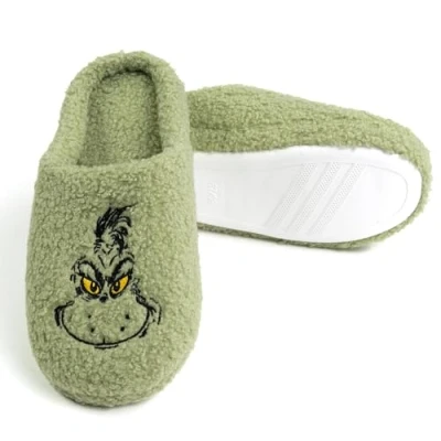 Abbildung von United Labels Grinch Hausschuhe Plüsch für Damen, Grün, 37/38, Fleece Pantoffeln Winter, Puschen Weihnachten