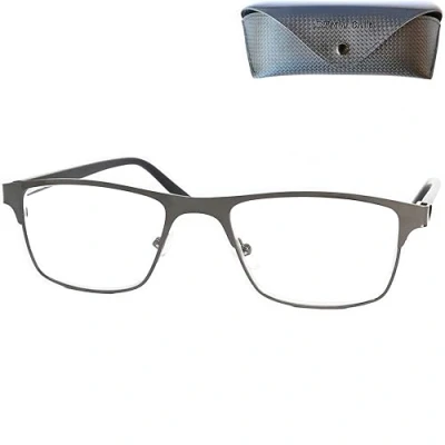 Abbildung von Mini Brille Metall Anti Blaulicht Lesebrille mit rechteckigen Gläsern, Gratis Etui, Edelstahl Rahmen (Graphit), Eckige Blaulichtfilter Herren und Damen +2.0 Dioptrien