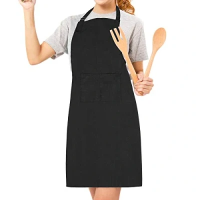 Abbildung von LEBEXY Küchenschürze Grillschürze Baumwolle schwarz