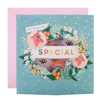 Abbildung von Hallmark 3D Karte für einen besonderen Menschen gestanztes Blumendesign