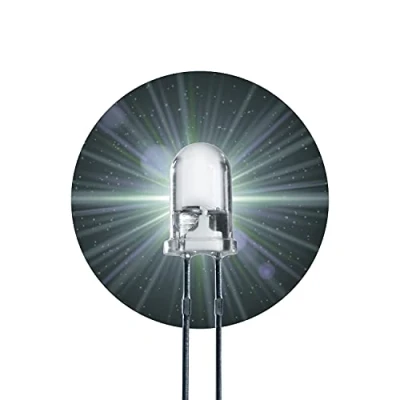 Abbildung von Lumetheus LED 3mm Farbe weiß 5000 mcd 20 Stück Leuchtdioden ca. 3V weiße Diode 2 Pin LEDs Gehäuse klar