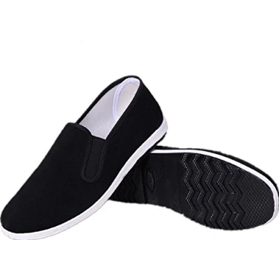 Abbildung von AioTio Chinesische traditionelle Peking Stil Schuhe Kung Fu Tai Chi Gummisohle Unisex Schwarz (230mm 36EU)