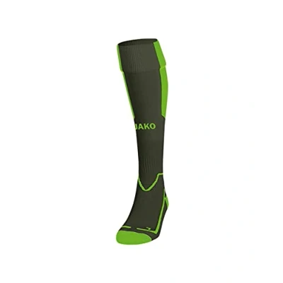 Abbildung von JAKO Unisex Lazio Stutzenstrumpf, khaki/Neongrün, 39 42 EU