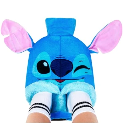 Abbildung von Disney Stitch Wärmflasche Füße, mit Bezug aus Fleece 1.8L, Geschenke für Frauen (Blaue Stitch)