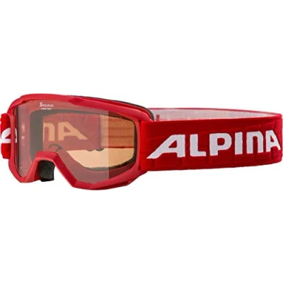 Abbildung von ALPINA PINEY Beschlagfreie, Extrem Robuste &amp; Bruchsichere Skibrille Mit 100% UV Schutz Für Kinder, red, One Size