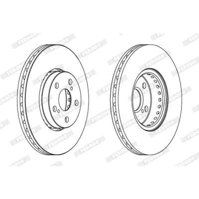 Abbildung von FERODO PREMIER DDF1575C Bremsscheibe 276 25 5 Belüftet beschichtet ohne Schrauben TOYOTA: Celica VI Coupe, Avensis I Saloon, Estate