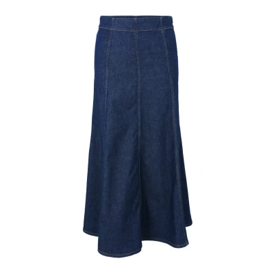 Abbildung von zero Ausgestellt Maxirock, Damen, Größe: 34, Dark blue denim