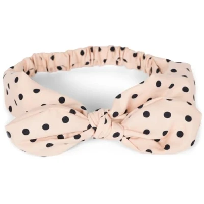 Abbildung von styleBREAKER Damen Haarband mit Punkte Muster, Schleife und Gummizug, Stirnband, Headband, Pinup, Rockabilly, Haarschmuck 04026036, Farbe:Beige Schwarz