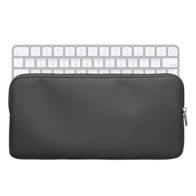 Abbildung von kwmobile Bluetooth Tastatur Cover kompatibel mit Apple Magic Keyboard Hülle Nylon Schutzhülle für Tasche Zipper Dunkelgrau