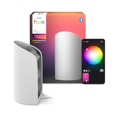 Abbildung von Philips Hue Play Smart Wall Washer Weiß, Weißes &amp; farbiges Licht mit ColorCast Technologie, Bluetooth kompatibel, Sprachsteuerung Alexa, Apple Home Google Assistant, 1er Pack